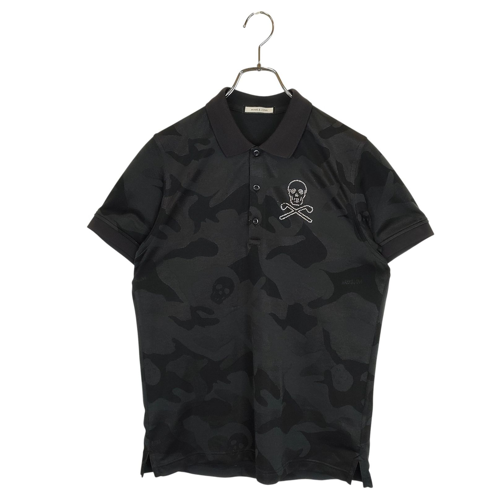 マークアンドロナ ポロシャツ 迷彩 襟付き カモフラ ブラック 襟付き MARK&LONA マークアンドロナ ゴルフ Gauge Polo カモフラ柄 半袖