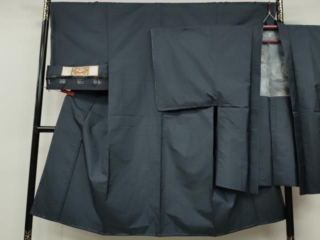 平和屋着物○男性 本場大島紬 アンサンブル 格子吉祥文 権藤幸雄作