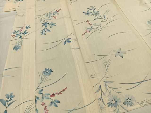 平和屋着物＊夏物　小紋　絽　手描き　草葉文　黒地　正絹　逸品　AABF5685fy 平和屋着物＊夏物 小紋 絽 手描き 草花文 正絹 逸品 AABF5695fy - メルカリ