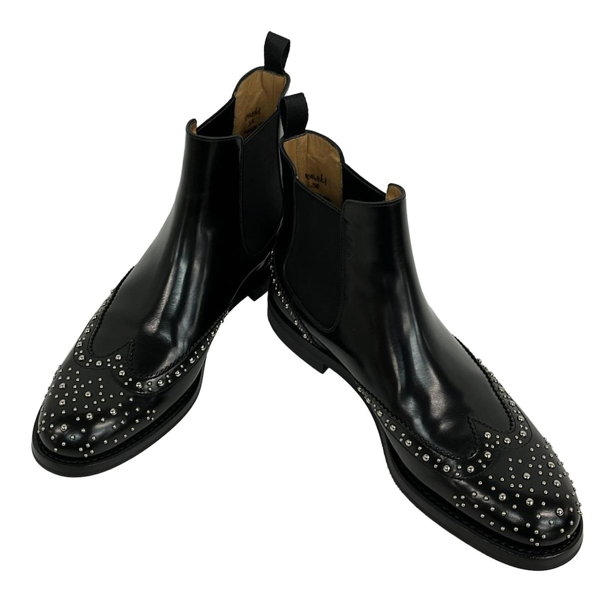 Church's(チャーチ) ショートブーツ 3F レディース - 黒×シルバー