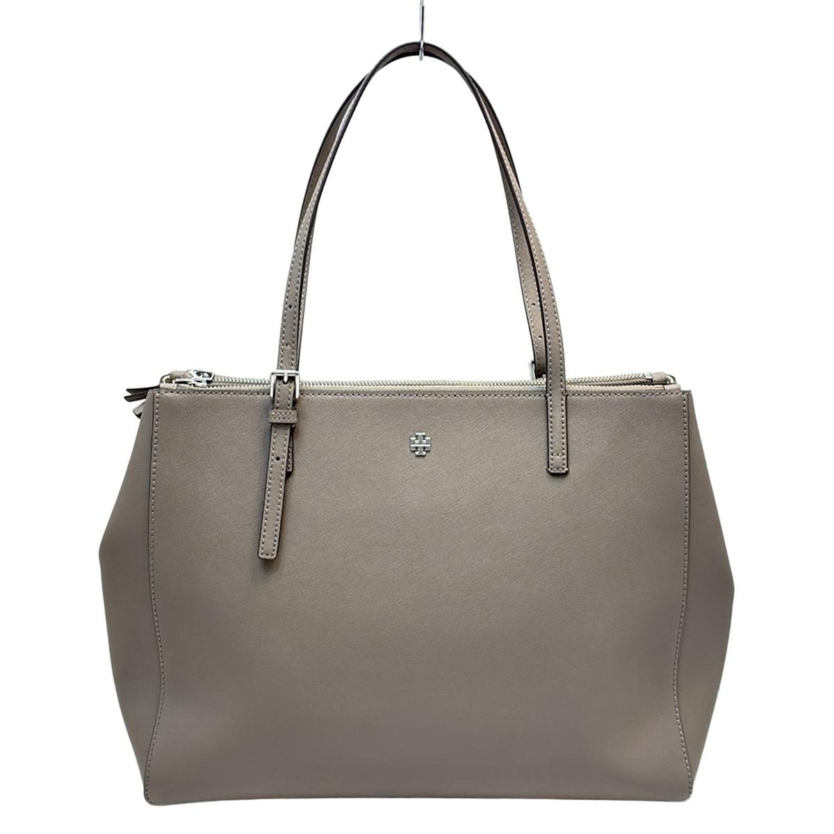 TORY BURCH(トリーバーチ) トートバッグ美品 - グレーベージュ レザー