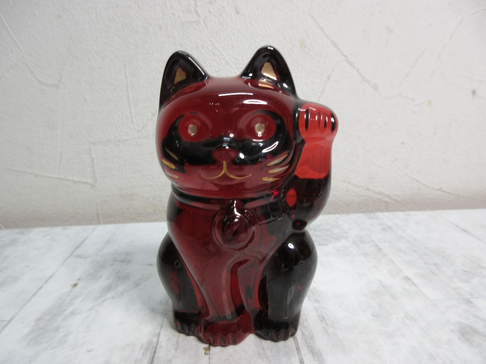 バカラ Baccarat ラッキーキャット 招き猫 赤 レッドオーナメント