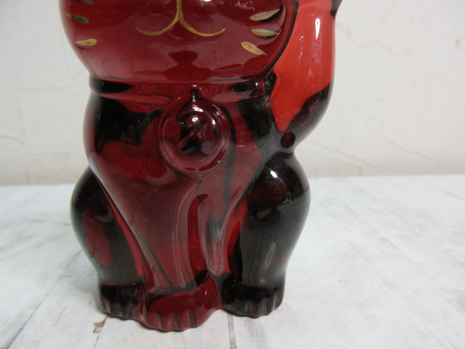 バカラ Baccarat ラッキーキャット 招き猫 赤 レッドオーナメント