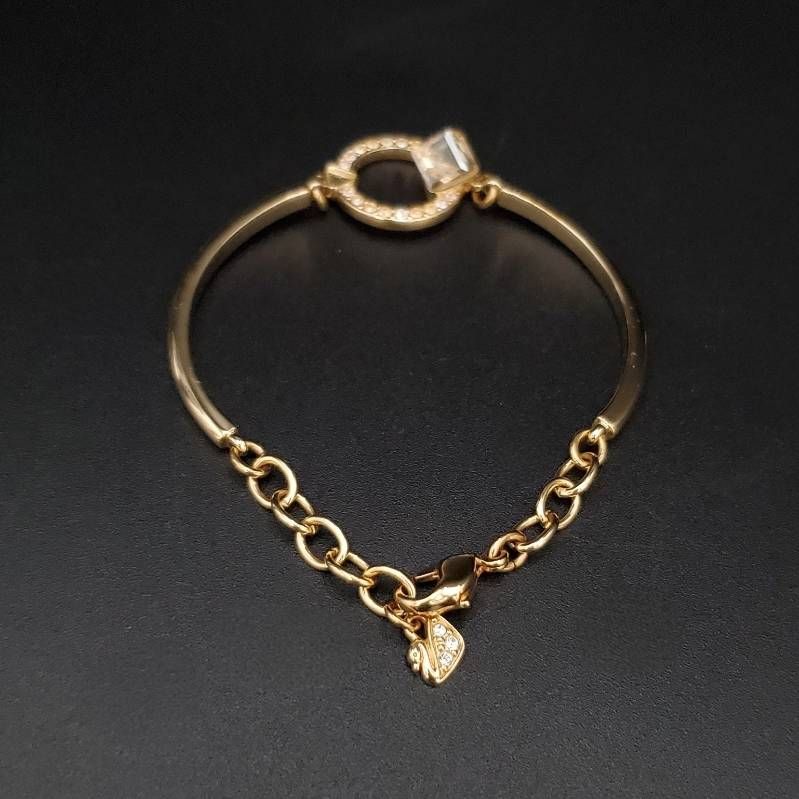 美品 SWAROVSKI Geometric スワロフスキー バングル ブレスレット 