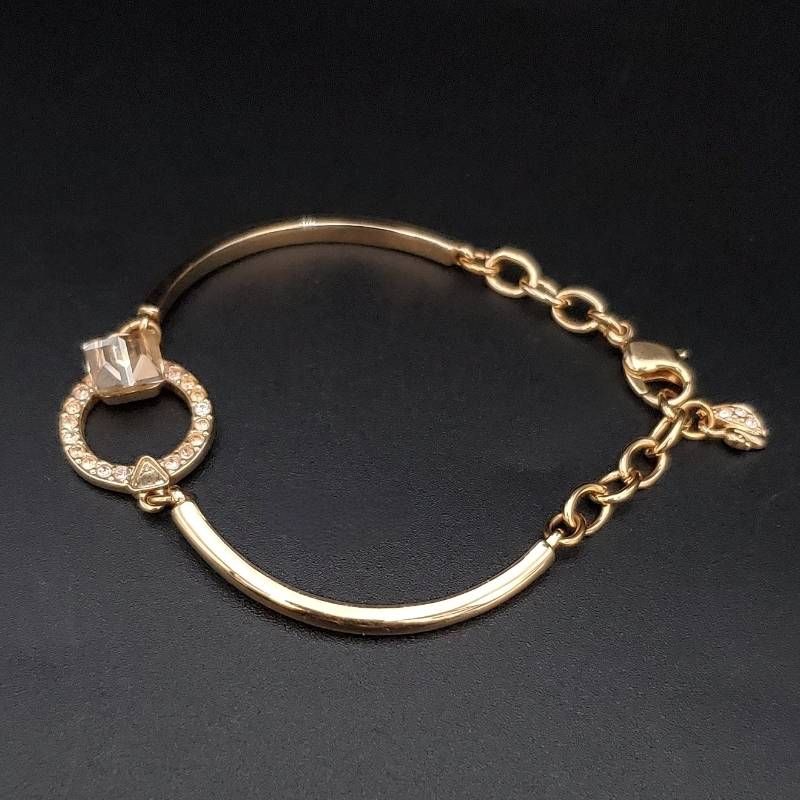 美品 SWAROVSKI Geometric スワロフスキー バングル ブレスレット 