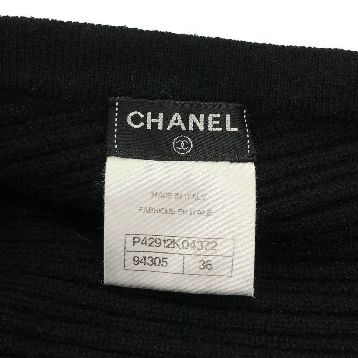 CHANEL シャネル カシミヤニットセーター P42912K04372 ブラック 36
