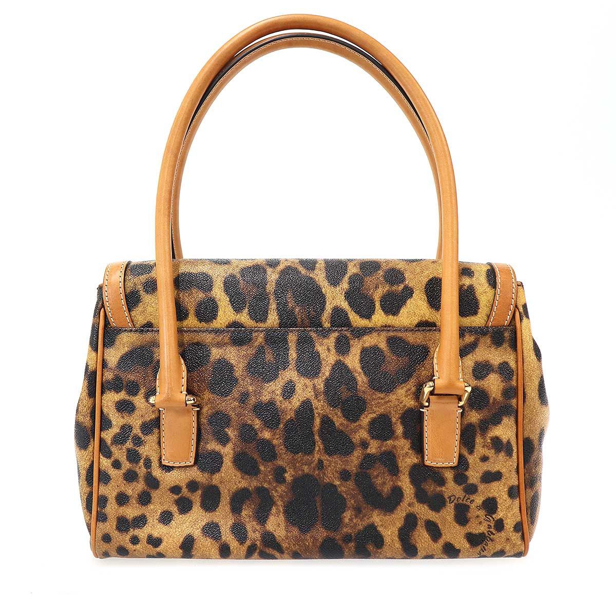 DOLCE&GABBANA ドルチェ＆ガッバーナ レオパードレザーハンドバッグ 