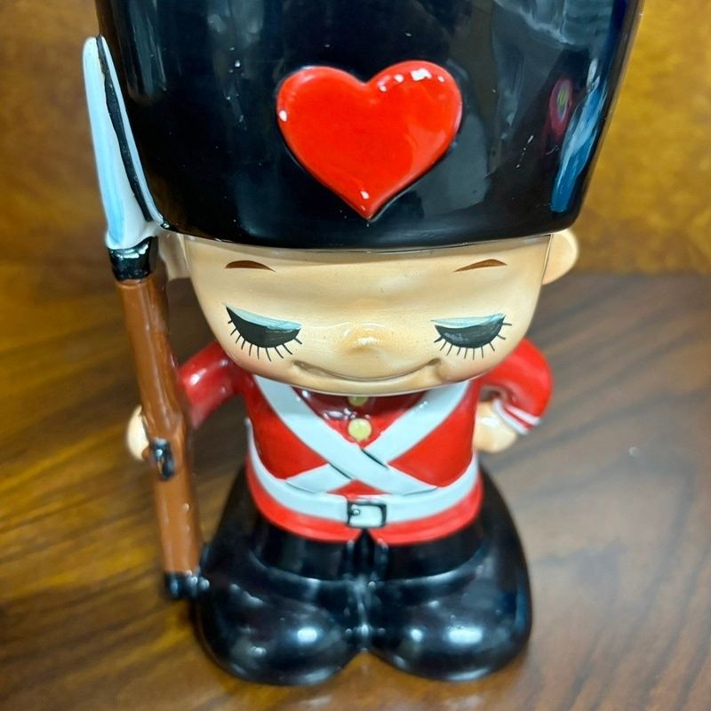 レトロ 内藤ルネ RUNE 兵隊 20cm 陶器 貯金箱 コインバンク オブジェ