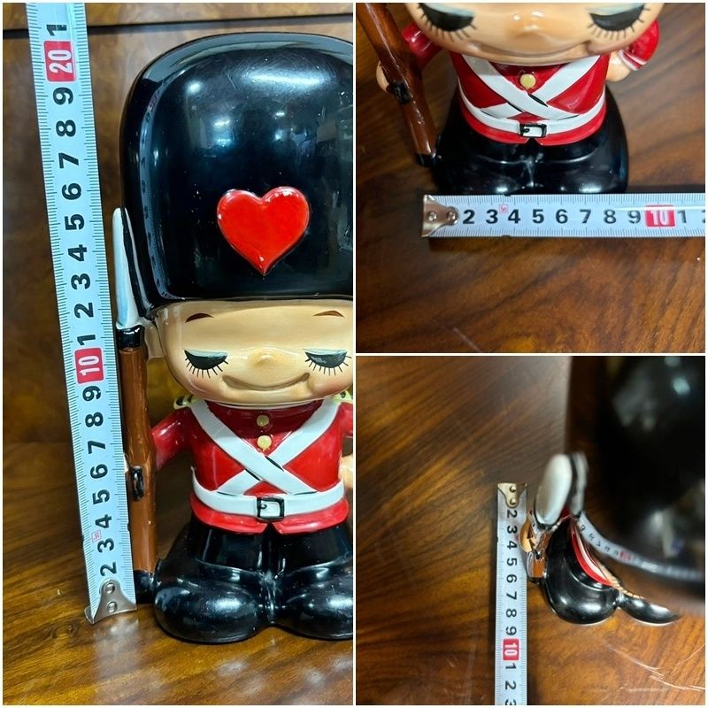 レトロ 内藤ルネ RUNE 兵隊 20cm 陶器 貯金箱 コインバンク オブジェ