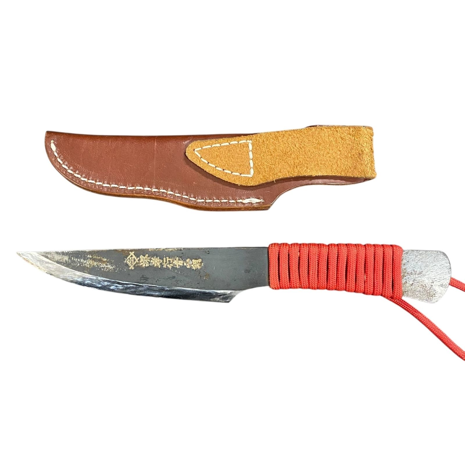 十井逸夫 作 焔 又鬼 マタギ 和式 カスタムナイフ 革鞘付き 刃物 小刀 アウトドア