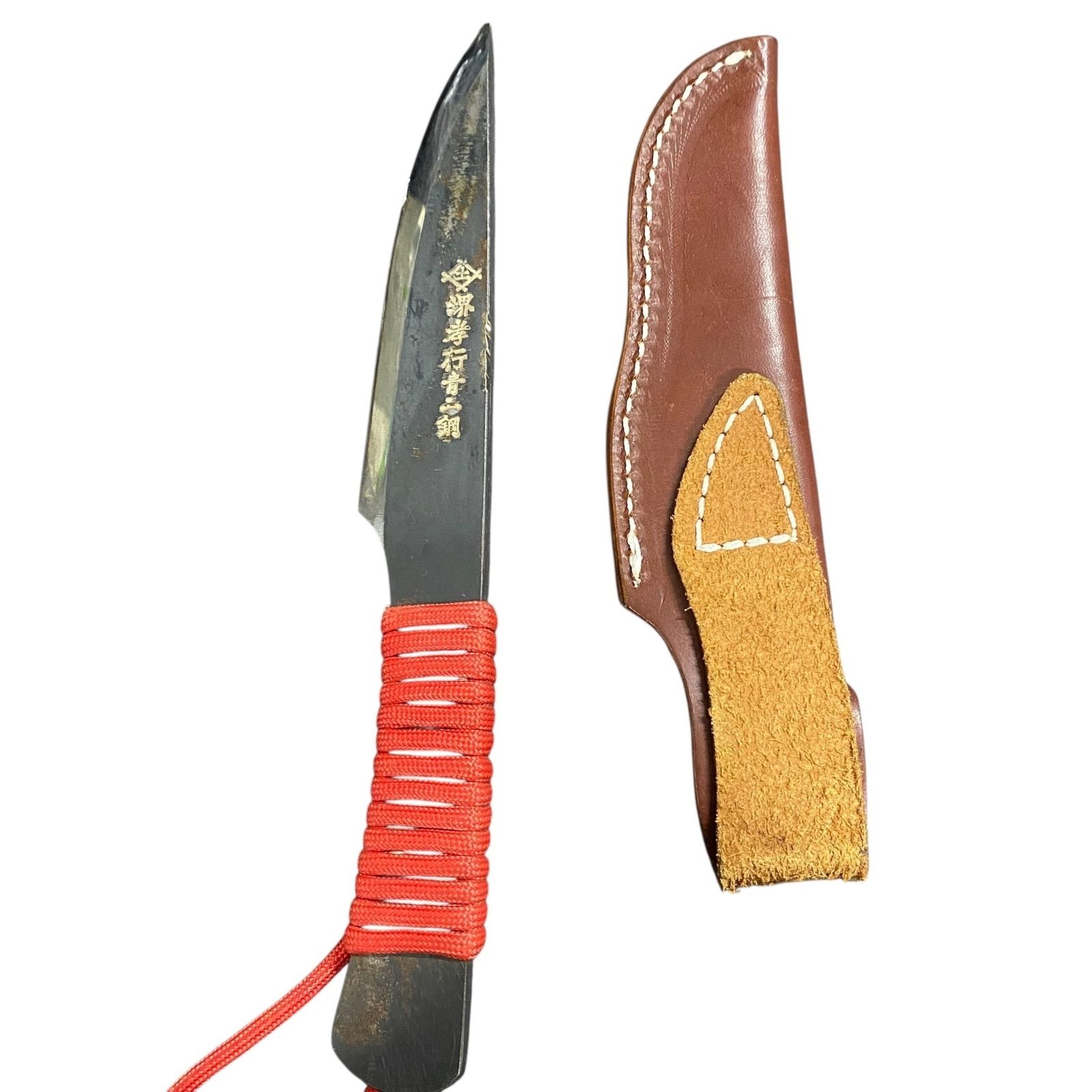 十井逸夫 作 焔 又鬼 マタギ 和式 カスタムナイフ 革鞘付き 刃物 小刀 アウトドア