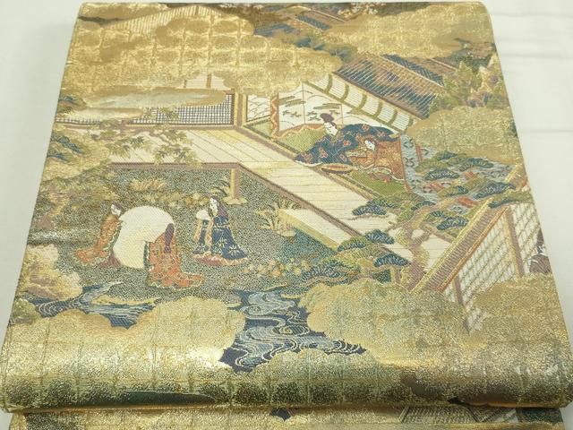 源氏物語絵巻 本金箔全通全望図 袋帯 Yahoo!オークション -「源氏物語 全」(袋帯) (帯)の落札相場・落札価格