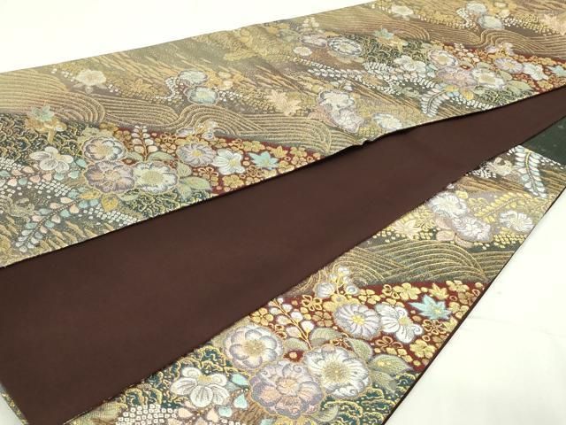 平和屋本店▽六通柄袋帯 辻が花 本金箔 やまと誂製 正絹 逸品