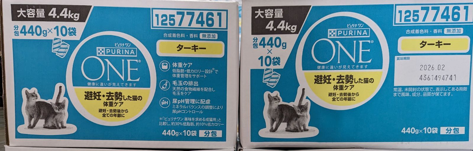 6箱ピュリナ ワン キャットフード ターキー 4.4kg賞味期限：2026.02