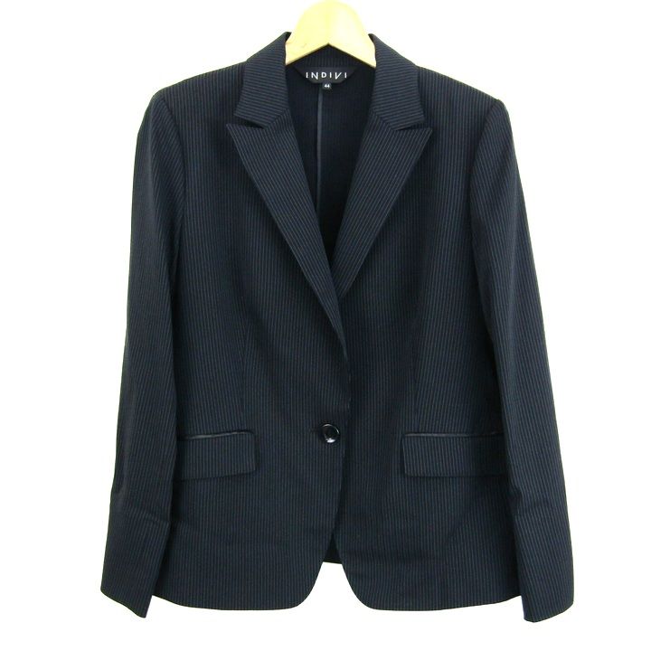 インディヴィ テーラードジャケット アウター ストライプ柄 大きい