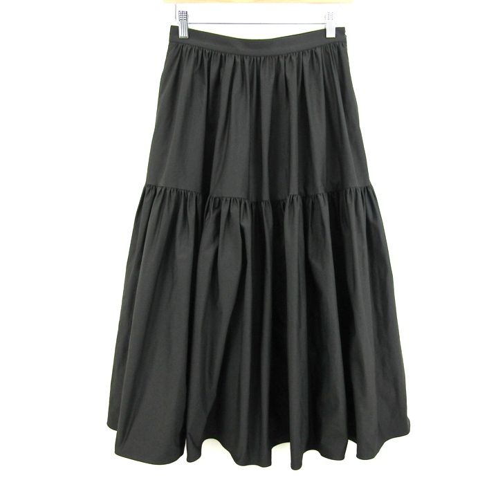 新品未使用タグ付き　大人上品　M-premier BLACK スカート25 エムプルミエブラック ロングスカート ボトムス ティアードフレア