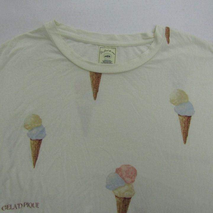 ジェラートピケ ワンピース トップス 半袖 アイスクリーム柄 ルーム