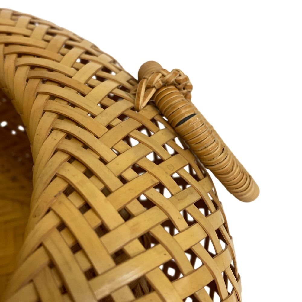 網代 竹籠 花入 竹細工 茶道具 時代物 唐物骨董 骨董品 竹工芸 在銘