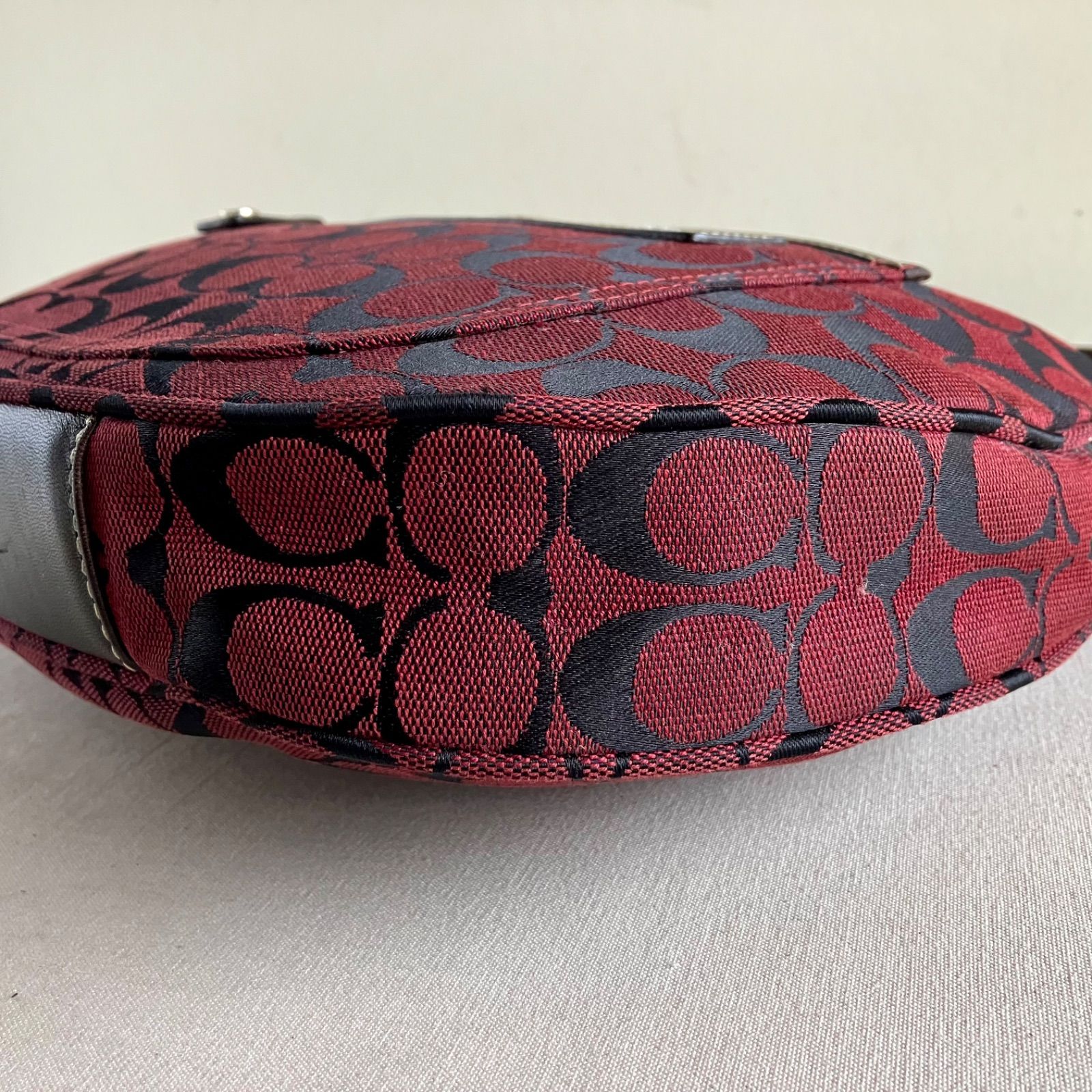 Coach Vintage Red Canvas Leather Signature Soho Hobo Shoulder Bag