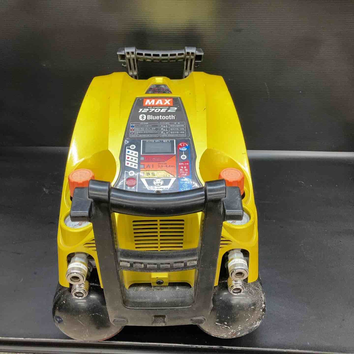 中古品】MAX 建築用 高圧 4口 エアコンプレッサー AK-HH1270E2 限定色 