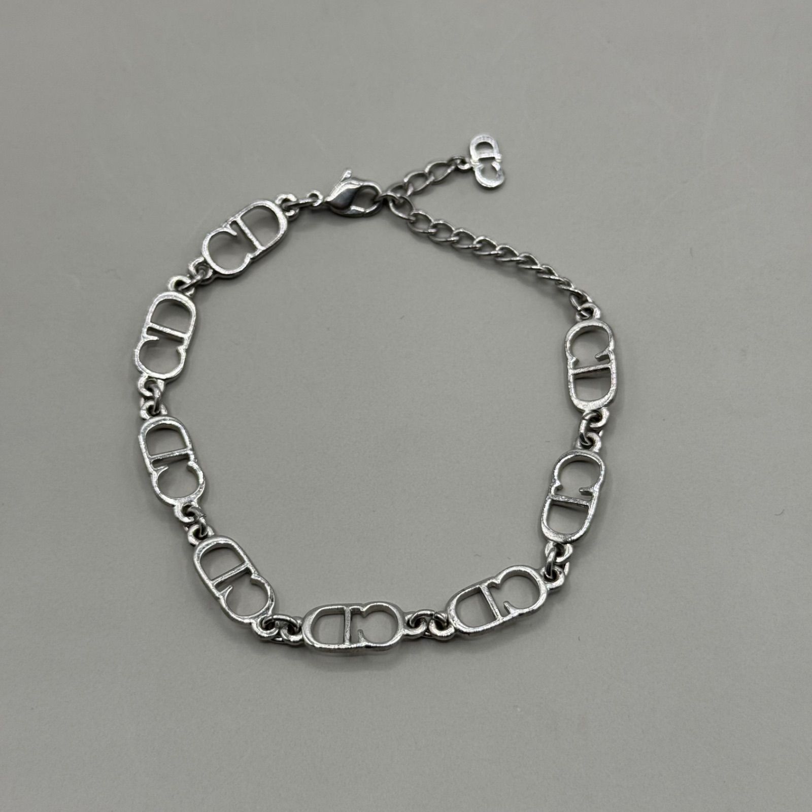 極美品 Christian Dior CD logo silver bracelet クリスチャン