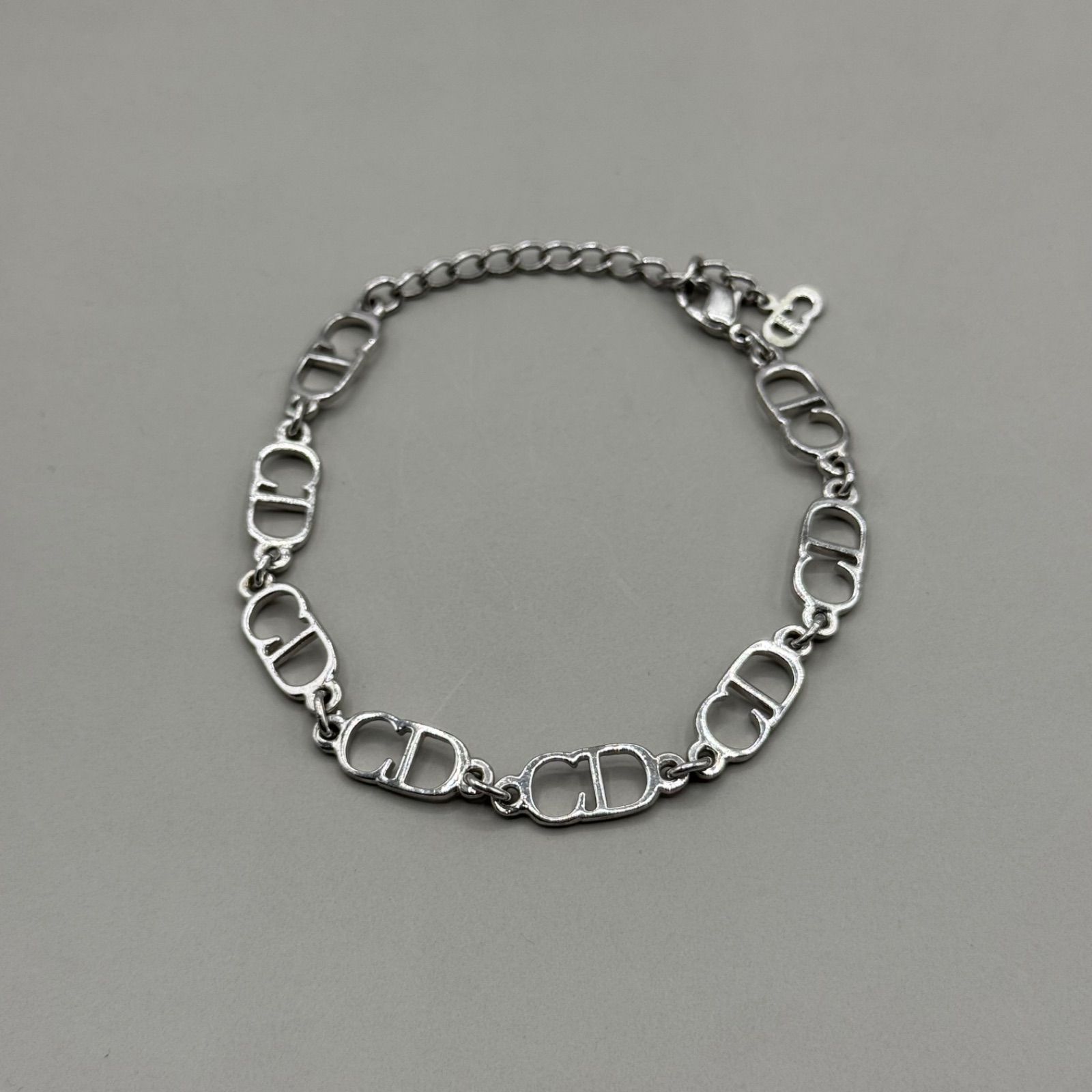 極美品 Christian Dior CD logo silver bracelet クリスチャン