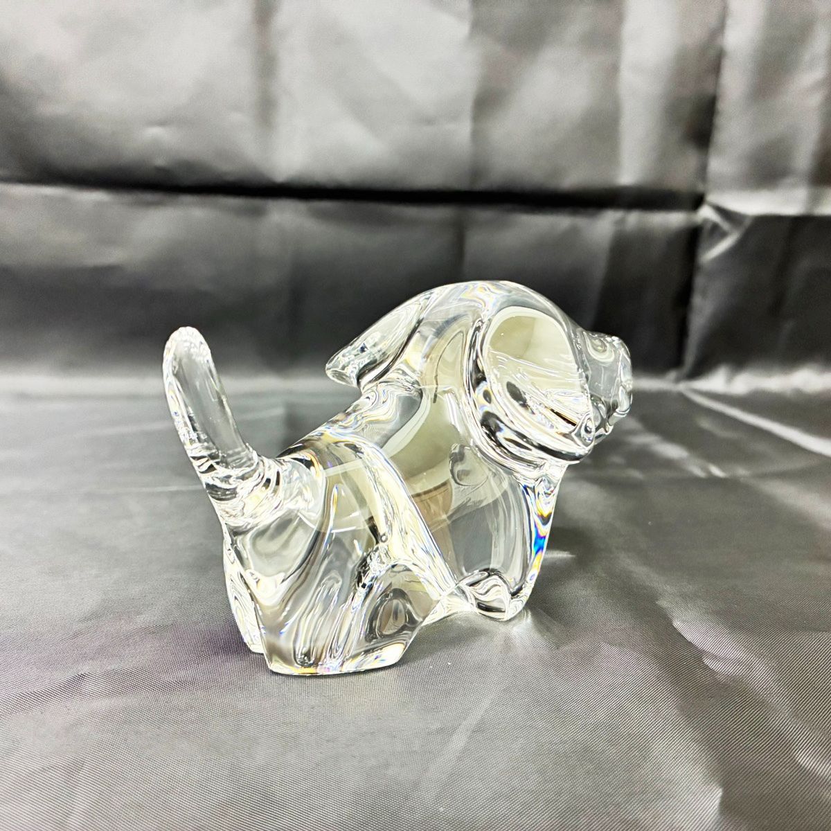 ◇中古美品◇Baccarat【バカラ】犬 置物 クリスタル クリア イヌ DOG