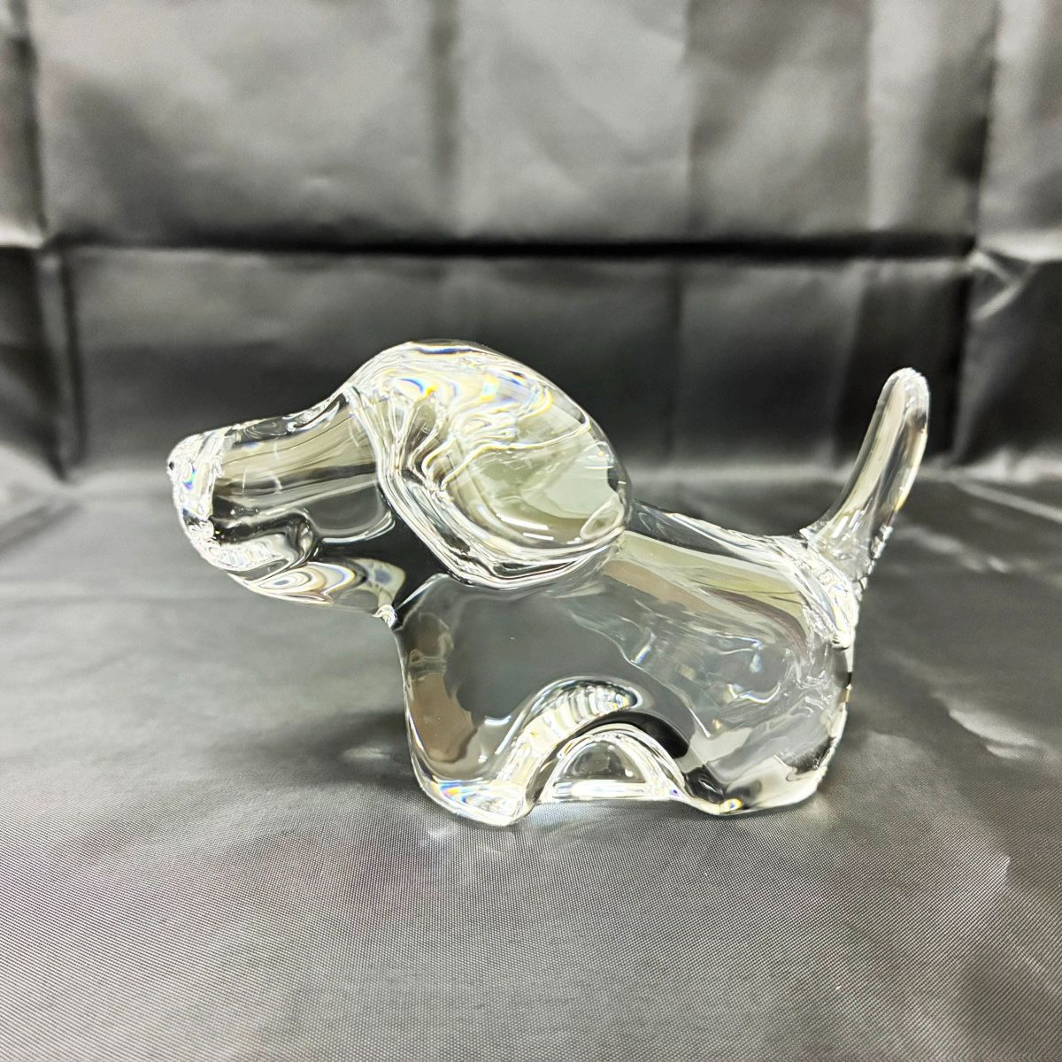 ◇中古美品◇Baccarat【バカラ】犬 置物 クリスタル クリア イヌ DOG