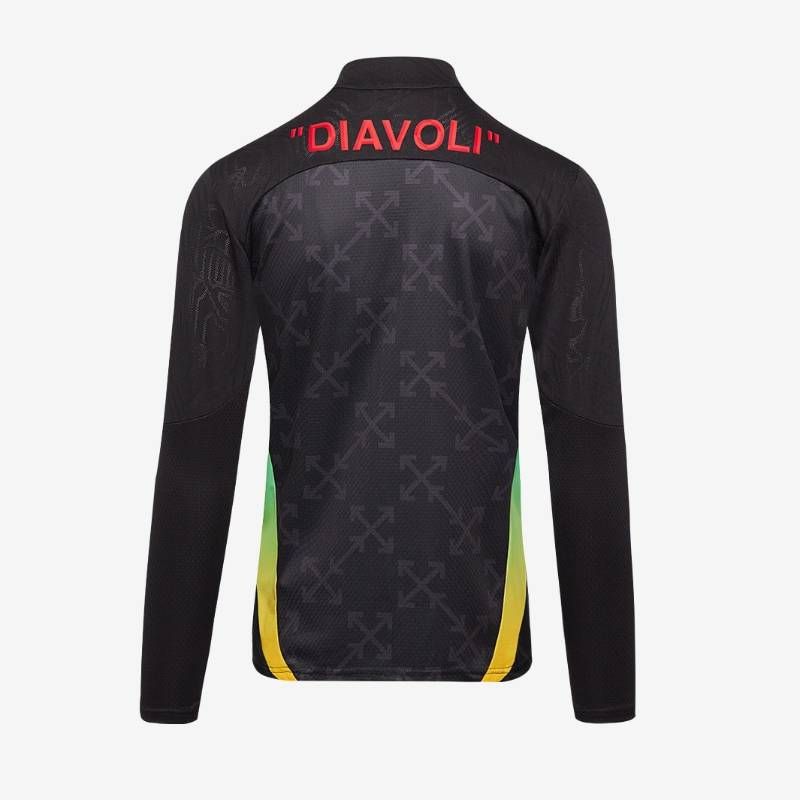 限定コラボ】PUMA プーマ ACミラン x Off-White ドリル トップ 黒 赤