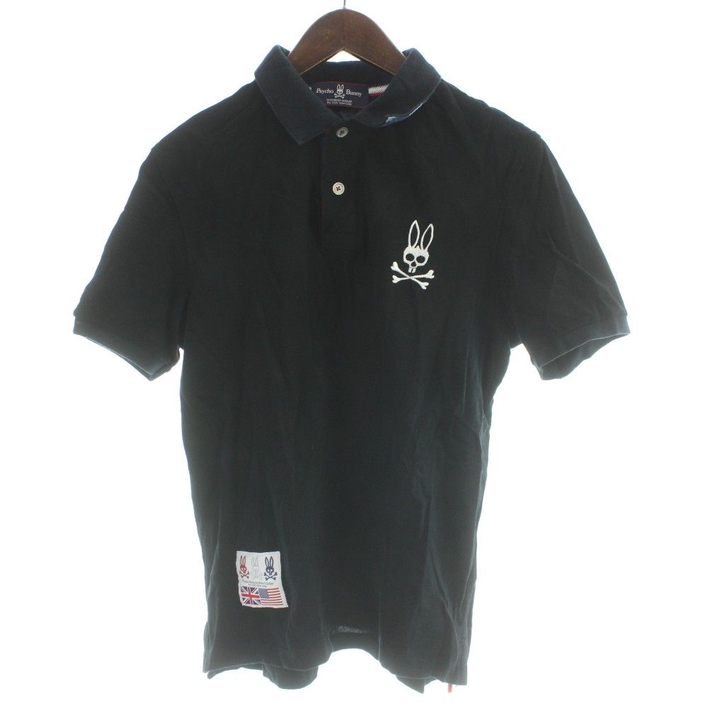 サイコバニー Psycho Bunny ポロシャツ 半袖 XL 黒 ブラック /AP