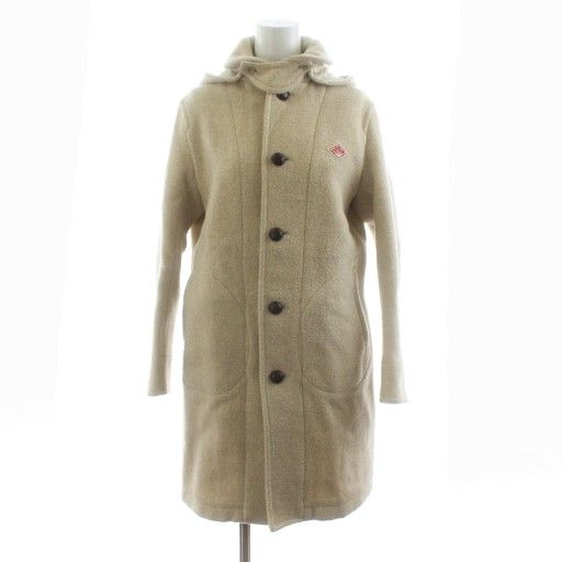 ダントン DANTON ウールモッサ フード付きロングコート 34 ベージュ JD