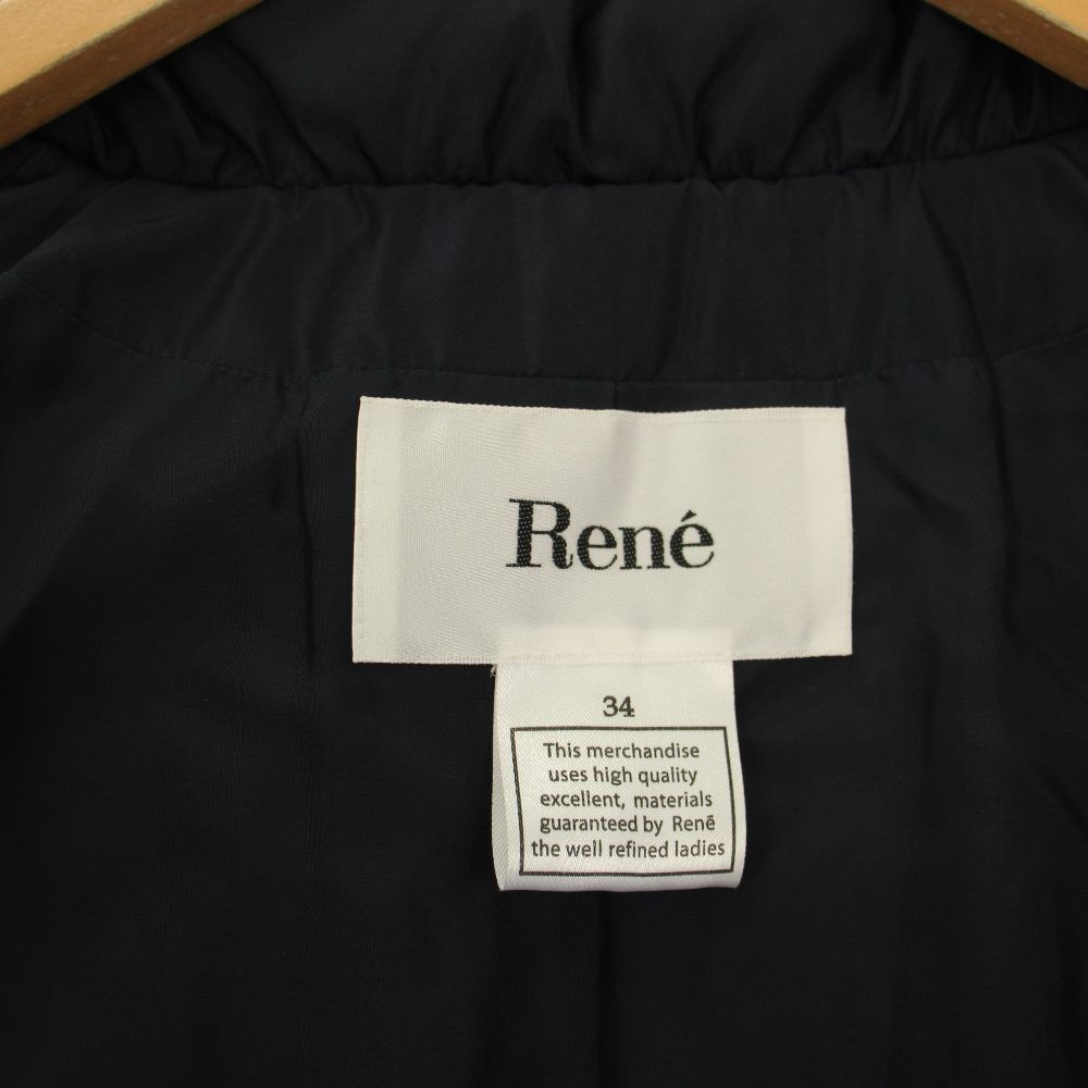 ルネ Rene ダウンコート ロング ジップアップ 34 ネイビー 6638470 /BM
