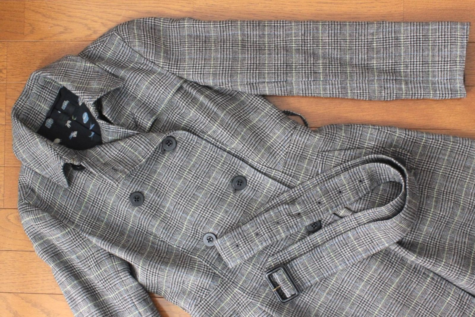 26【極美品】ポールスミス ブラック トレンチコート 40 グレンチェック