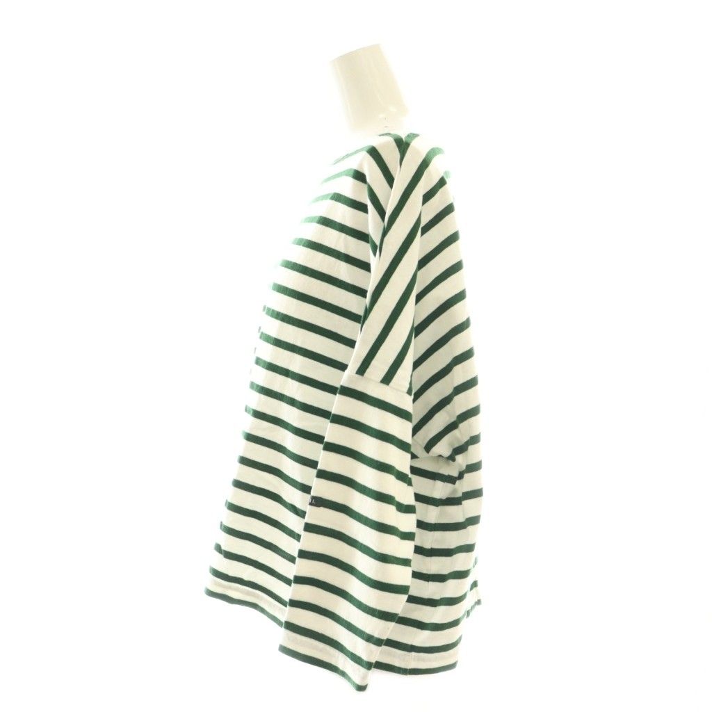 ウティ OUTIL ボーダーバスクシャツ カットソー 0 ホワイト グリーン
