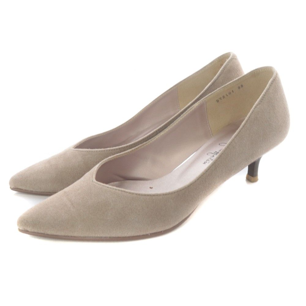 新品未使用銀座かねまつサイズ23グレー・ブラウン スエード パンプス 銀座かねまつ GINZA Kanematsu スエード パンプス ポインテッドトゥ