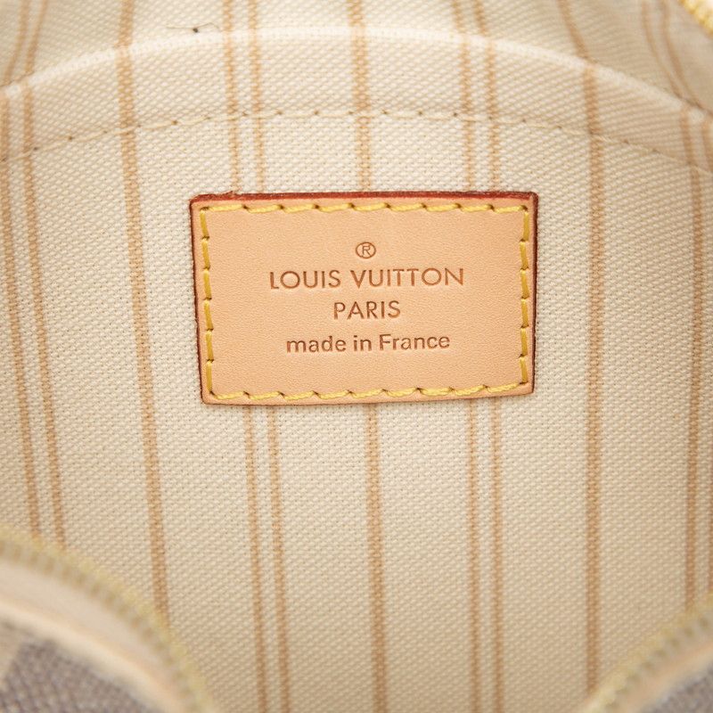 ルイ ヴィトン ダミエ アズール ネヴァーフル付属ポーチ ホワイト PVC