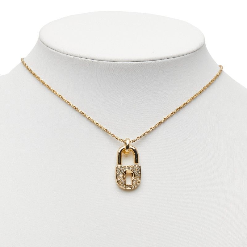 ディオール 南京錠 カデナ モチーフ ゴールド メッキ ラインストーン