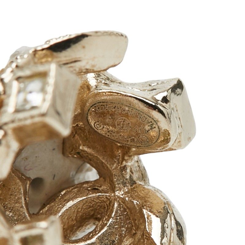 CHANEL シャネル ピアス 片方のみ シャネル ココマーク ピアス 片方のみ ゴールド メッキ ラインストーン