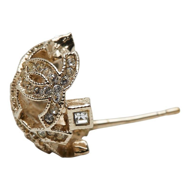 シャネル ココマーク ピアス 片方のみ ゴールド メッキ ラインストーン