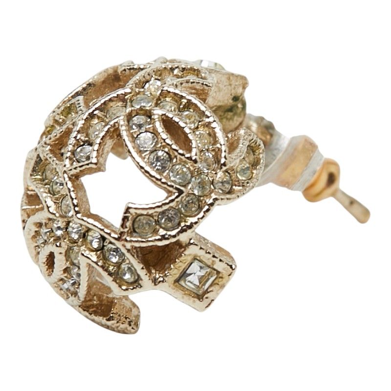 CHANEL ピアス　片方 シャネル ココマーク ピアス 片方のみ ゴールド メッキ ラインストーン