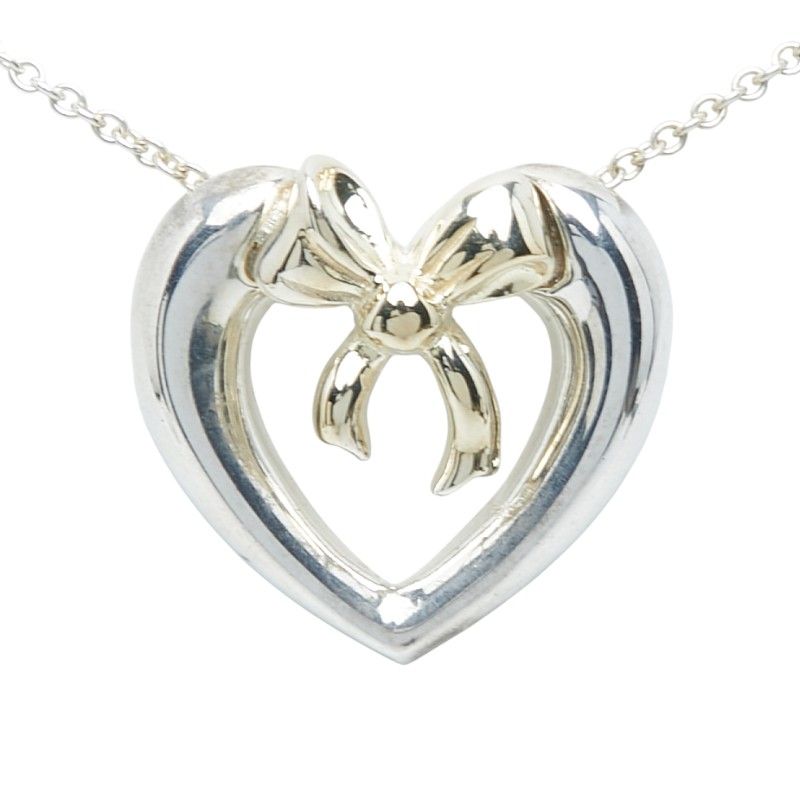 ティファニー ハート リボン コンビ SV925 シルバー K18YG イエロー