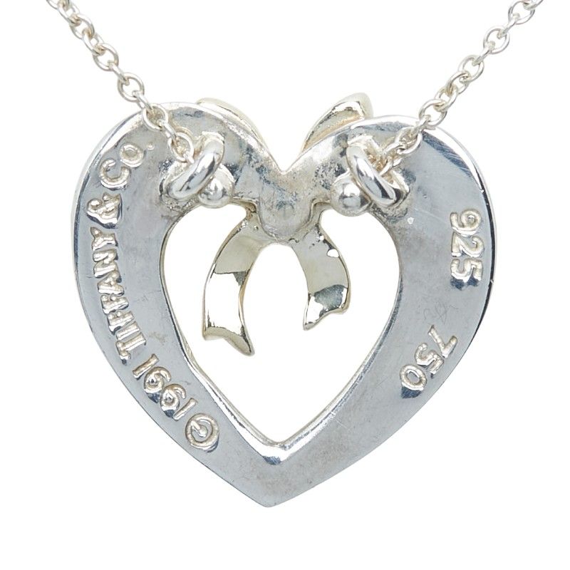 ティファニーハートリボン　ゴールド×シルバー 楽天市場】ティファニー ハート リボン ネックレス シルバー/K18YG