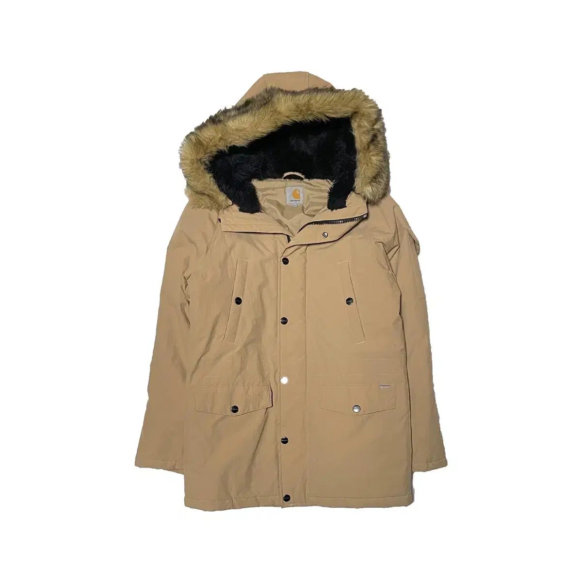 Carhartt ベージュ ダウンジャケット カーハート Carhartt ダウンジャケット ベージュ 肉厚 ブランドロゴ 美