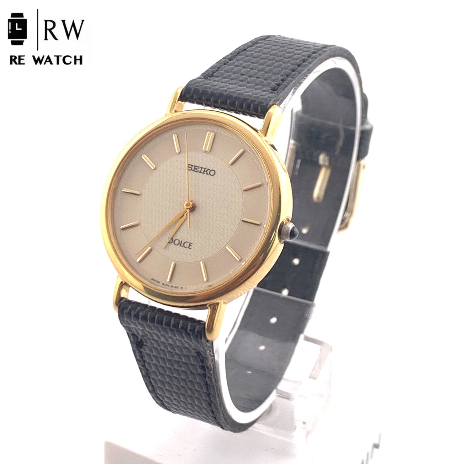 中古】SEIKO 5Y30-600A アナログクォーツ腕時計 ゴールド/ブラック 