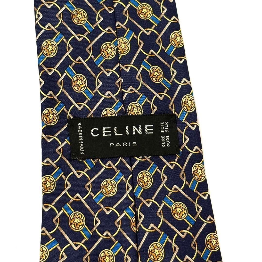 極美品✨ セリーヌ ネクタイ ネイビー 紺 シルク お洒落✨ - メルカリ
