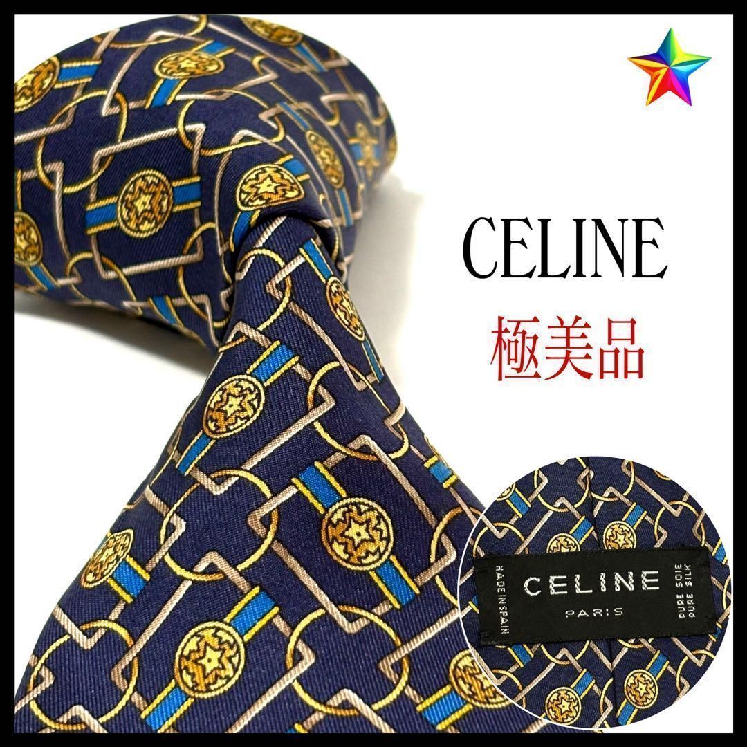極美品 CELINE ネクタイ × イタリア製 極上ウール ダブルスーツ 濃紺 極美品✨ セリーヌ ネクタイ ネイビー 紺 シルク お洒落✨ - メルカリ
