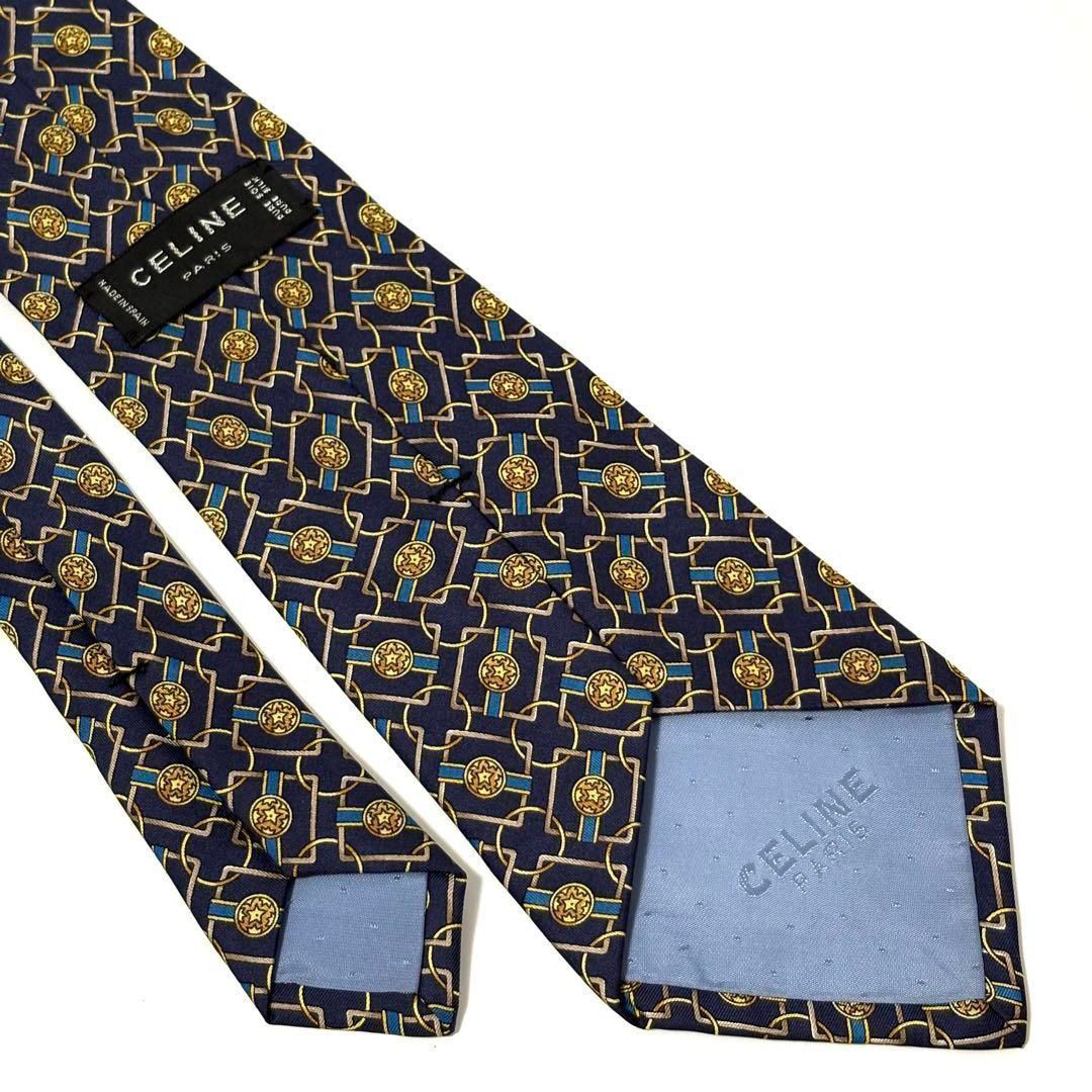 極美品✨ セリーヌ ネクタイ ネイビー 紺 シルク お洒落✨ - メルカリ