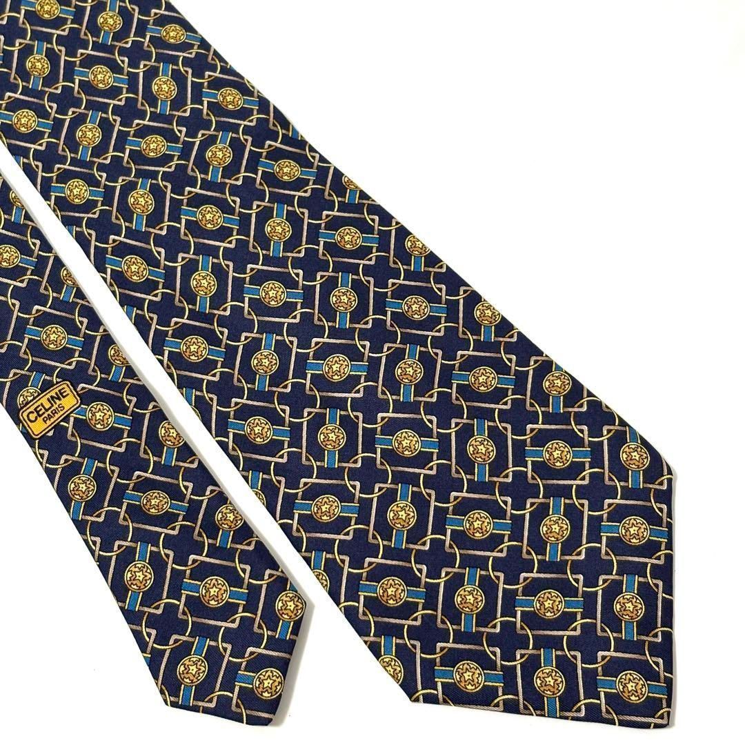 極美品✨ セリーヌ ネクタイ ネイビー 紺 シルク お洒落✨ - メルカリ
