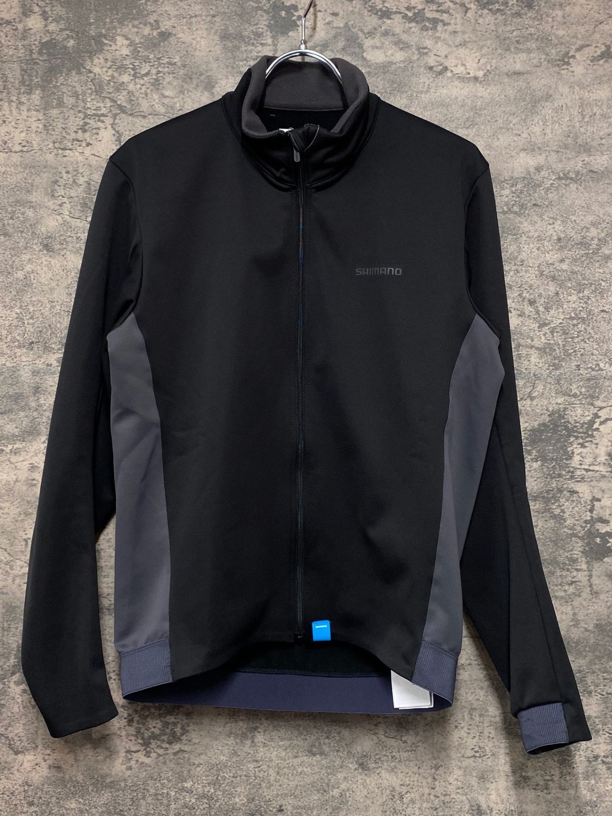 数回使用 SHIMANOシマノサイクルジャケット 裏起毛L JV337 シマノ SHIMANO 長袖サイクルジャケット 黒 ASIA L 裏起毛 防風