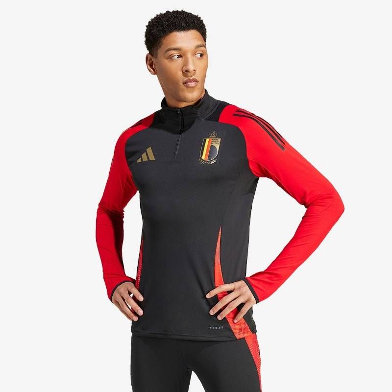 【送料無料・匿名配送】adidas アディダス ベルギー代表 2024 トレーニング トップ 黒 赤 並行輸入 新品 正規品